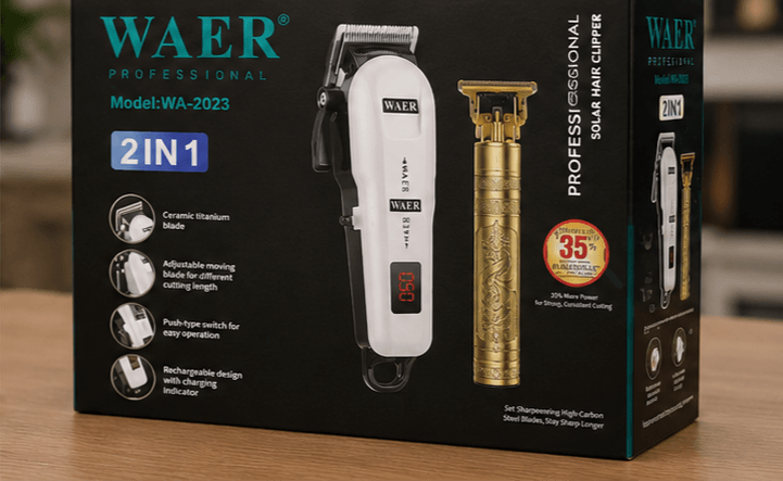 Tondeuse Pro Waer WA-2023 2en1 Blanc/Or