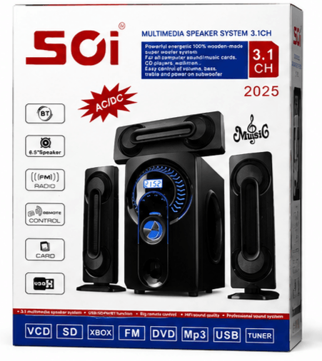 Système Haut-Parleurs SOI Multimédia 3.1CH Noir/Bleu