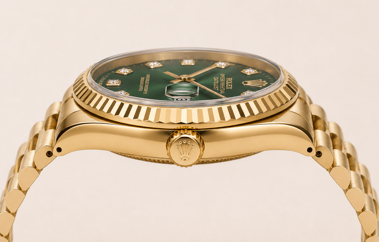 Montre Rolex Golden Prestige Verte/Gold