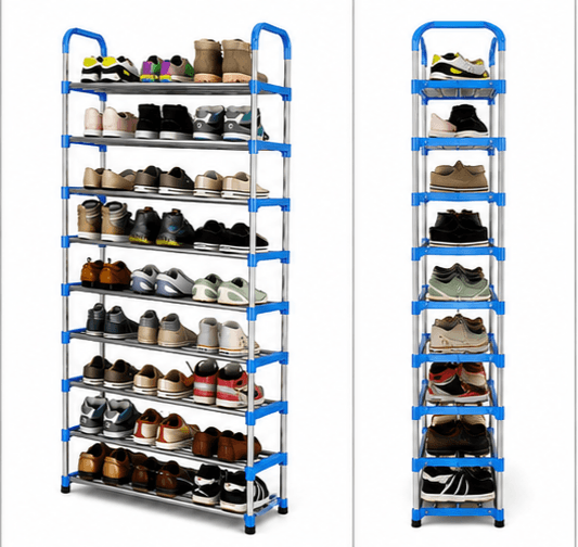 Meuble Rangement Chaussures Bleu/Gris