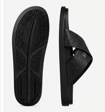 Sandales Tissées Croisées Noir