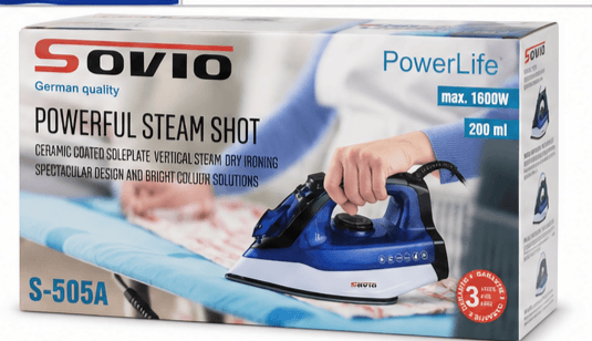 Fer à Vapeur Sovio PowerLife Compact Bleu/Blanc