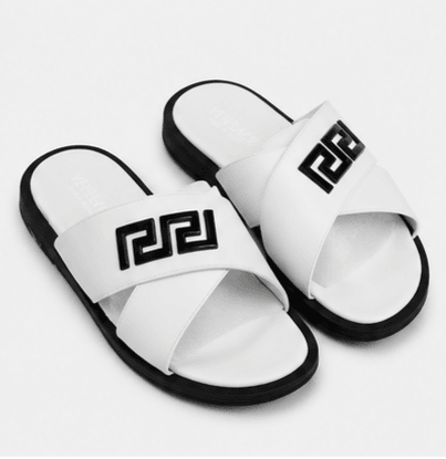 Sandales Versace Meander Blanc/Noir
