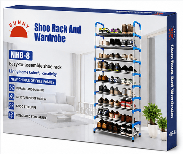 Meuble Rangement Chaussures Bleu/Gris